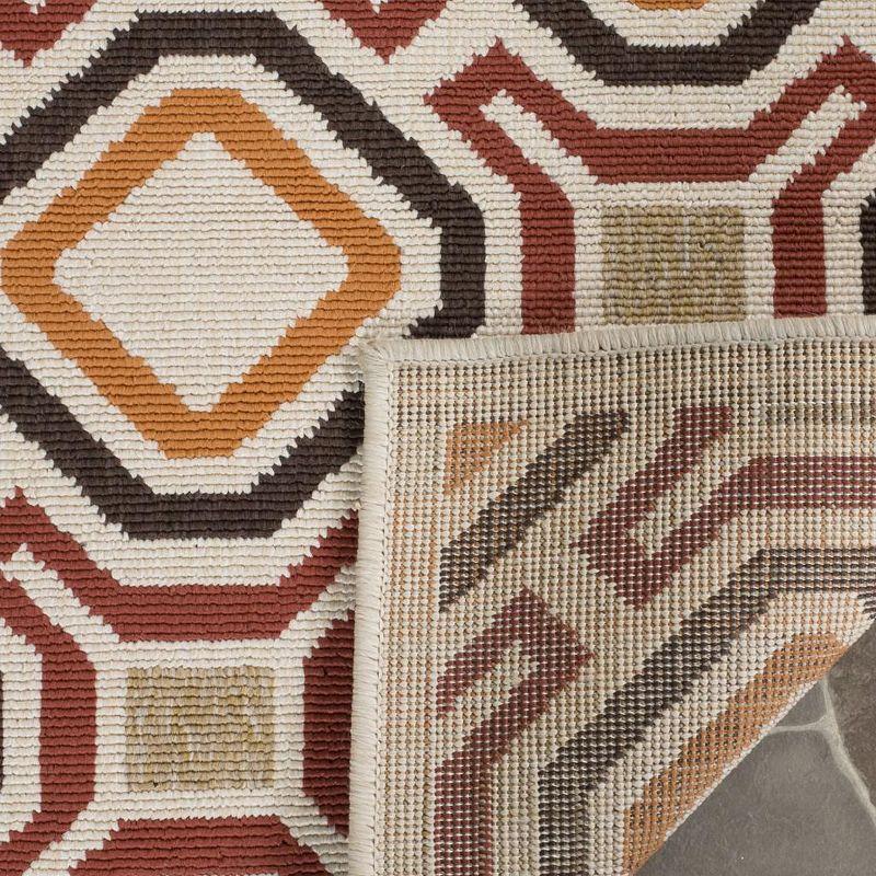 Veranda VER089 Power Loomed Indoor/Outdoor Area Rug - Creme/Red - 4'x5'7" - Safavieh.