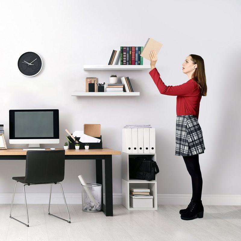 2 Pack (24"x9") Sorbus Floating Wall Shelves for Bedroom, Decor, Kitchen, Living Room - for Trophies, Frames, Bookshelf