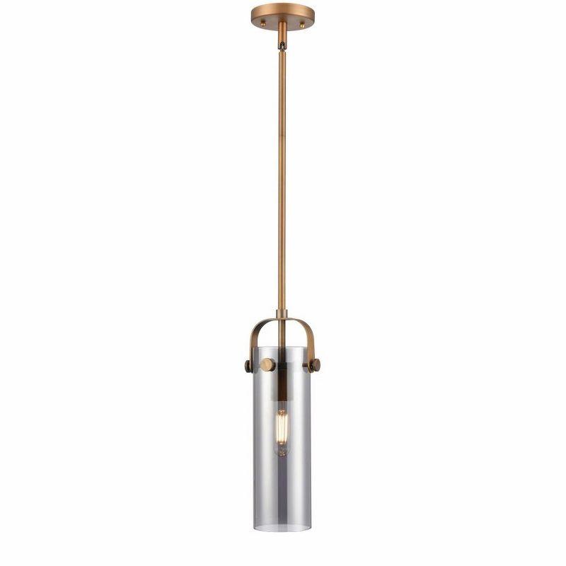 Innovations Lighting Pilaster II Cylinder 1 - Light Pendant in  Brushed Brass