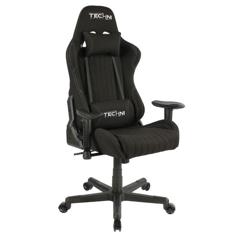 Techni Sport Techni Sport Adjustable Reclining Ergonomic Swiveling PC & Racing Game Chair in Black