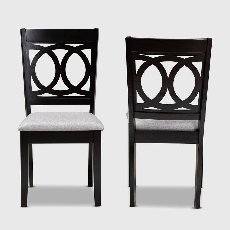 2pc Lenoir Upholstered Wood Dining Chair Set - Baxton Studio