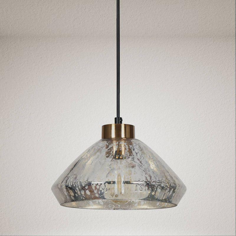 LNC Anila 1-Light Matte Black and Polished Gold Linear LED Kitchen Island Light: UL Listed, Adjustable Height, E26