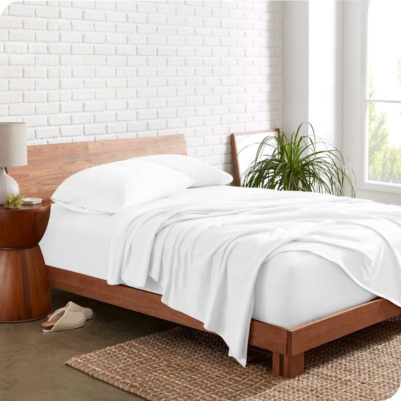 Bare Home Organic Cotton Jersey Sheet Set Twin XL White