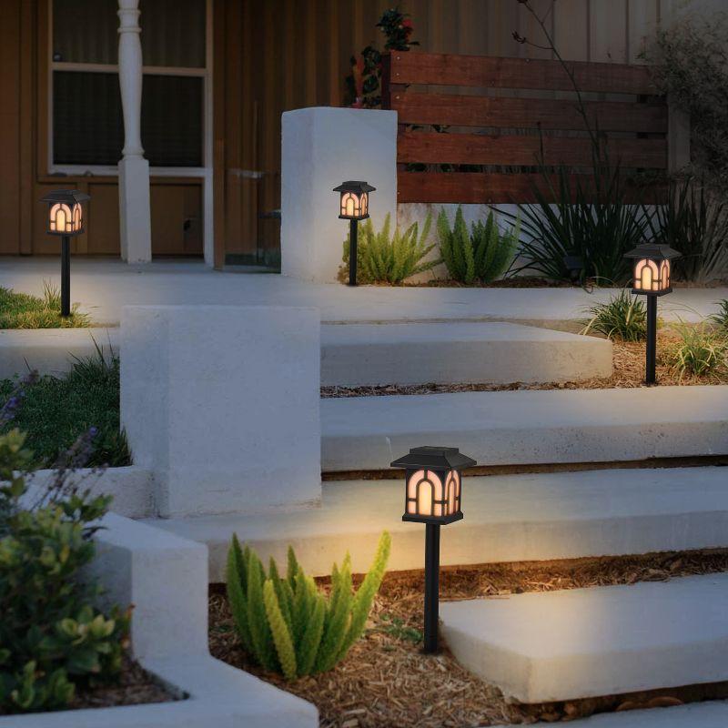 C Cattleya Low-voltage Black Aluminum Led Landscape Path Lights With Frosted Glass Shade(4-pack) (Set of 4)