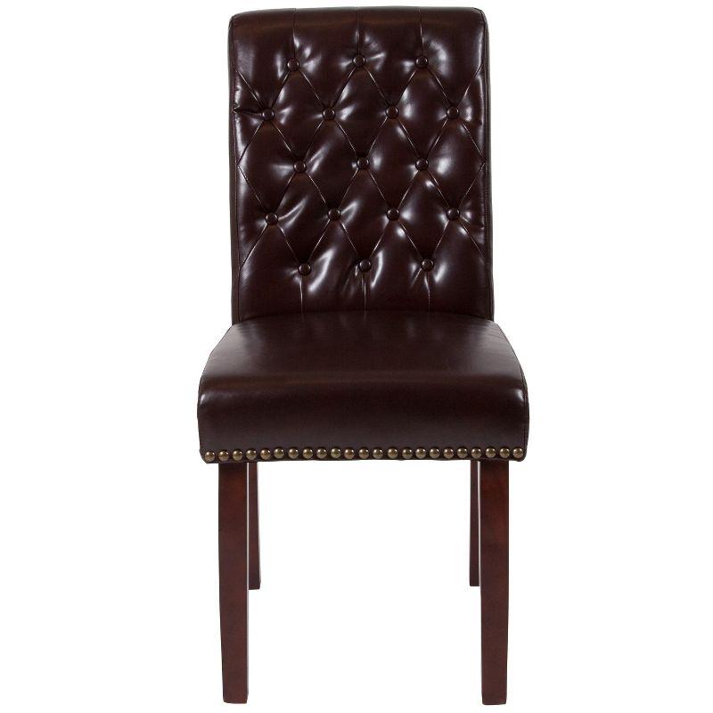 Merrick Lane Upholstered Parsons Chair with Nailhead Trim