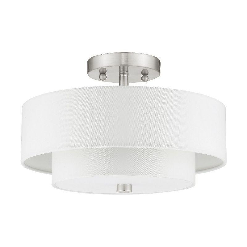 Livex Lighting Claremont 2 - Light Semi-Flush Mount in  Brushed Nickel