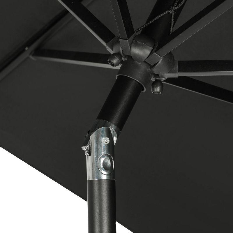 Island Umbrella 10' x 6.5' Rectangular Bimini Market Patio Umbrella Black: Weather-Resistant, Steel Frame, Crank Handle