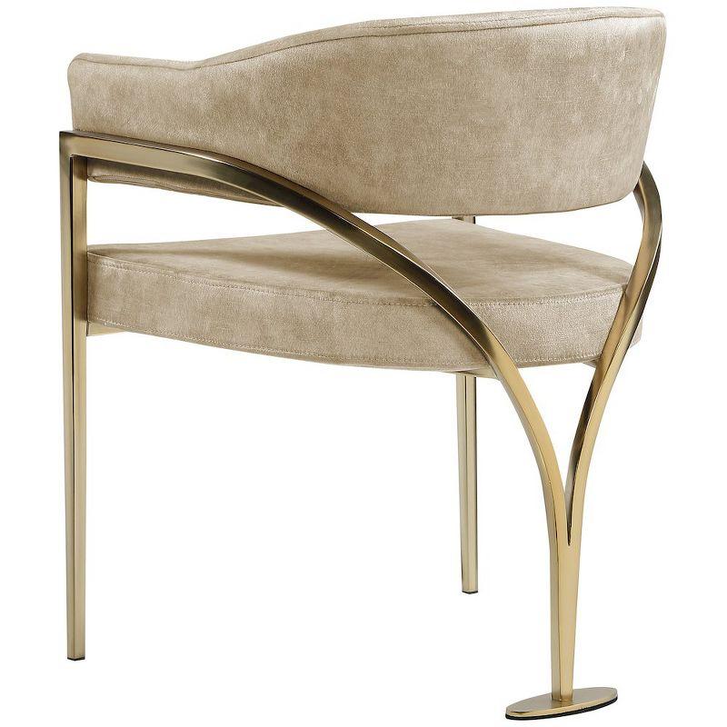 Meridian Furniture,Madelyn Beige Velvet Dining Chair, Set of 2