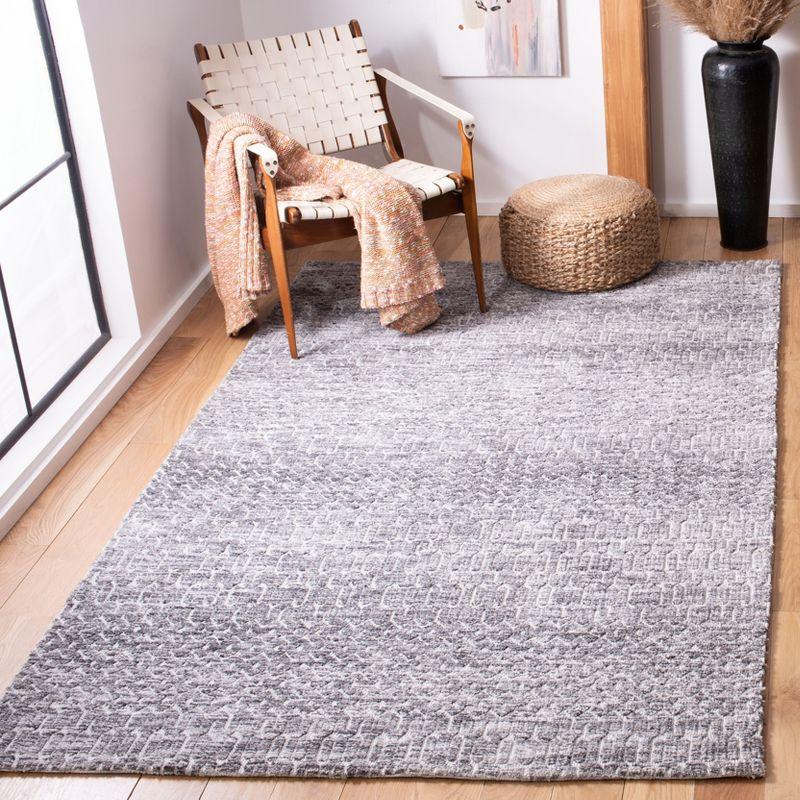 Gray Hand-Tufted Wool Rectangular Area Rug 8' x 10'