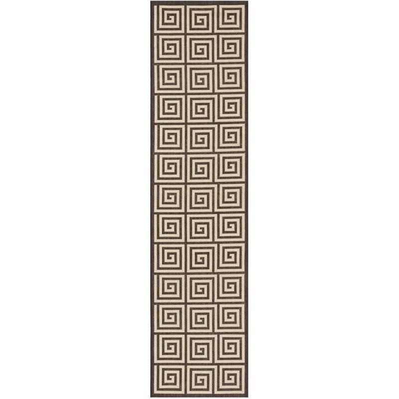 Linden LND129 Power Loomed Runner Rug - Creme/Brown - 2'2"x8' - Safavieh