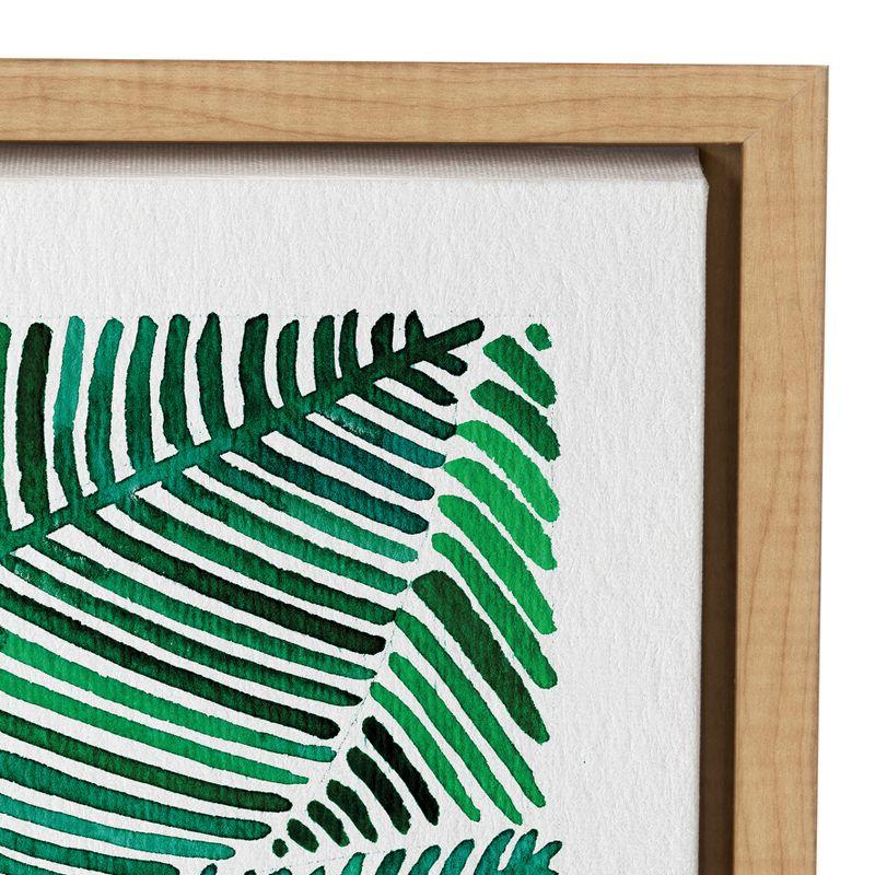 18" x 24" Sylvie Tropical Leaves Framed Canvas by Cat Coquillette Natural - Kate and Laurel