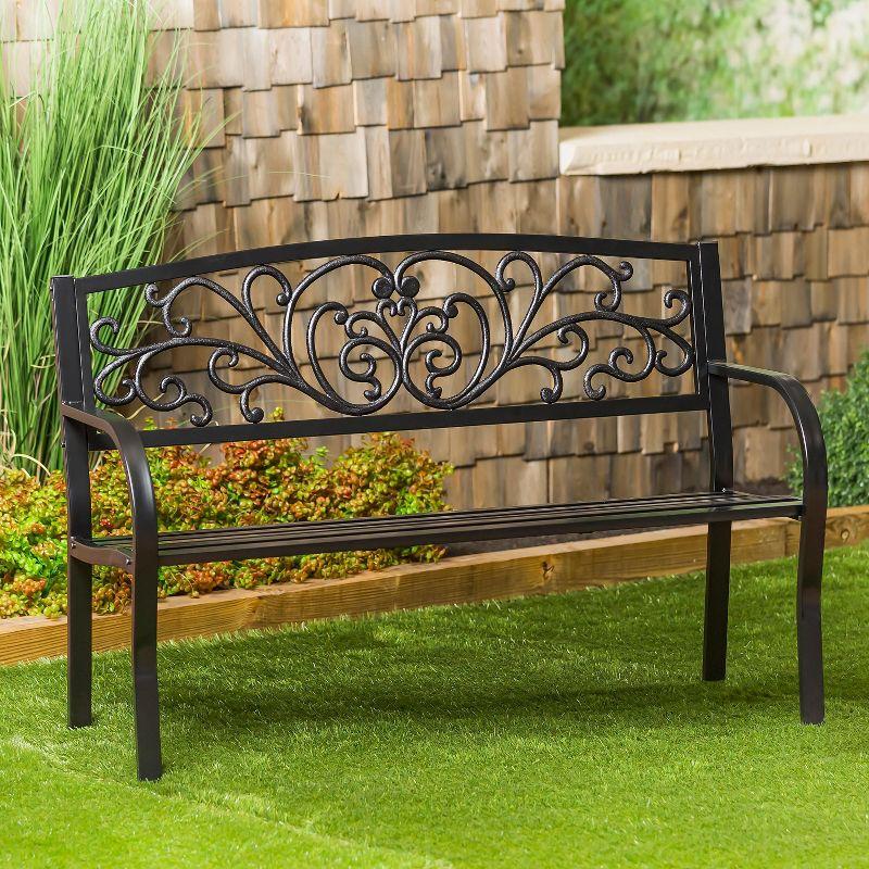 House of Hampton® Blooming Garden Metal Bench