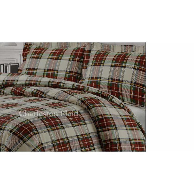 Gray Cotton Flannel Queen Duvet Set with Shams