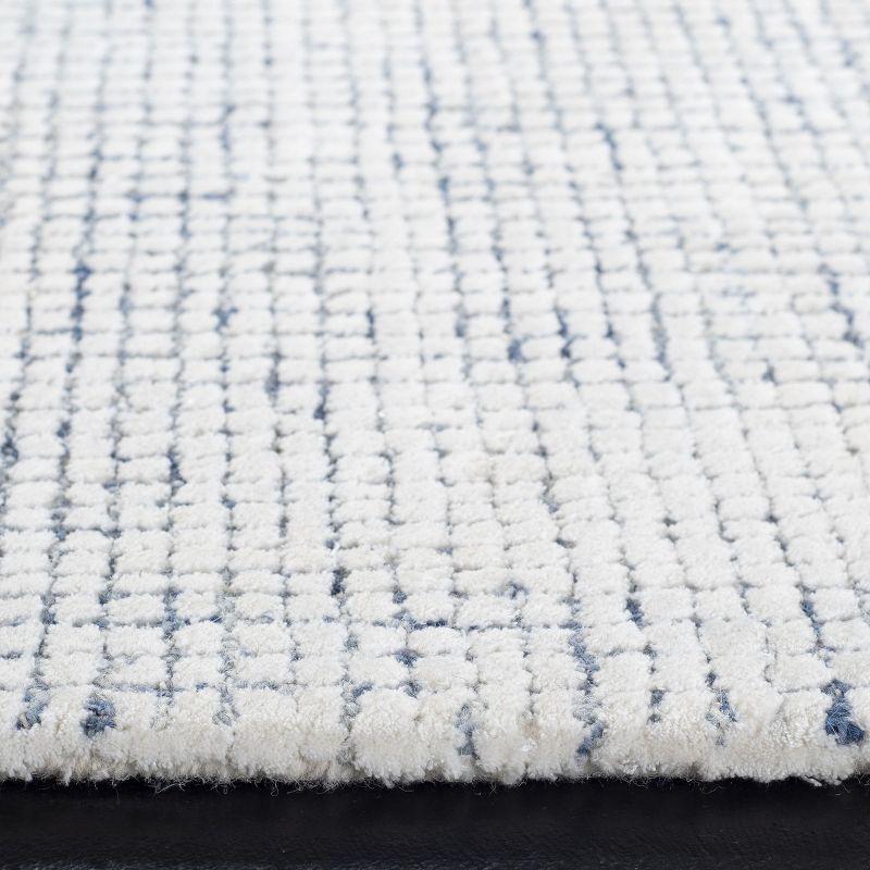 Abstract ABT470 Handmade Indoor Area Rug - Ivory/Blue - 8'x8' - Safavieh