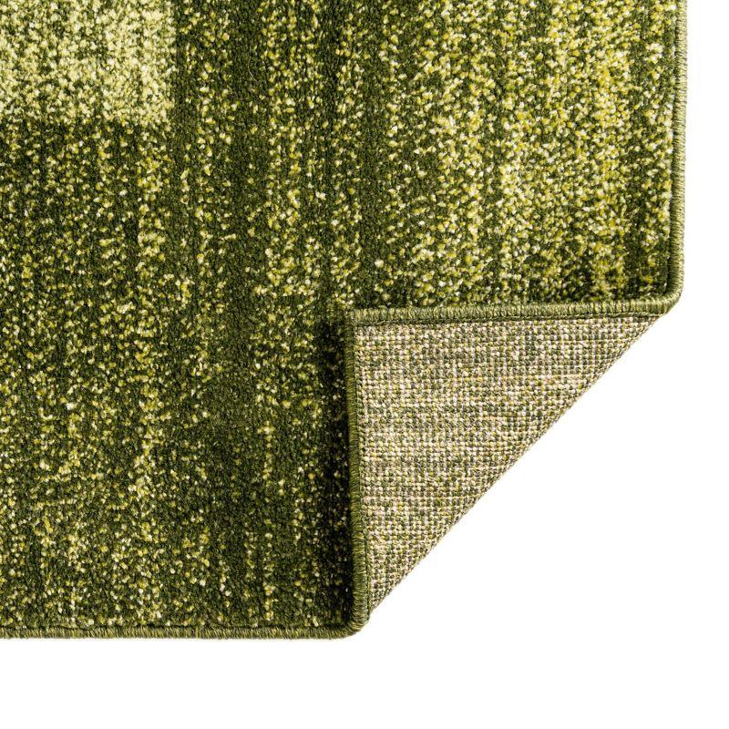 Reversible Easy-Care Light Green Synthetic Rectangular Rug