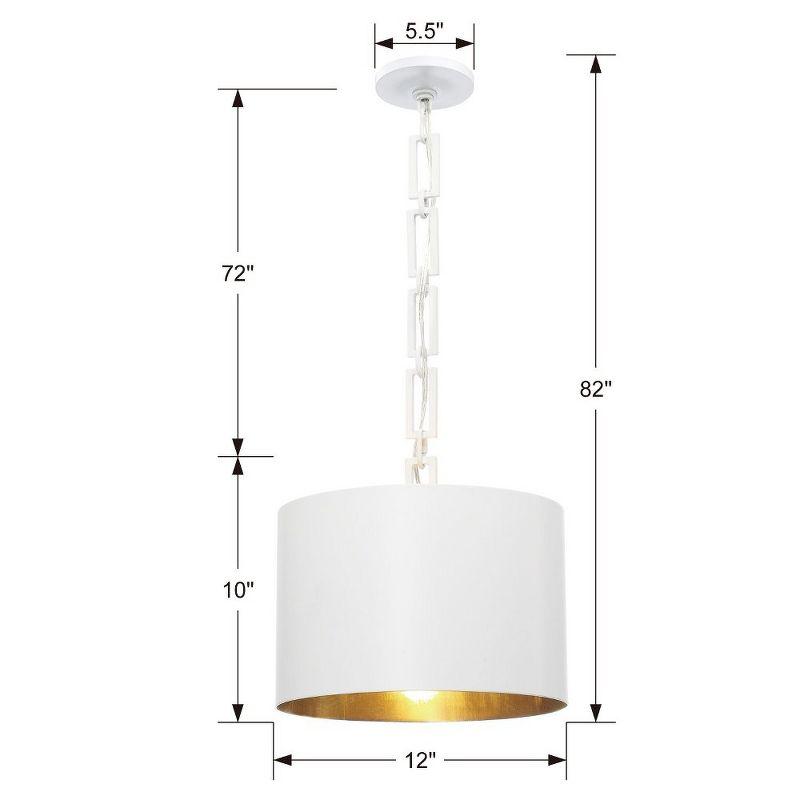 Crystorama Lighting Alston 1 - Light Chandelier in  Matte White/Antique Gold