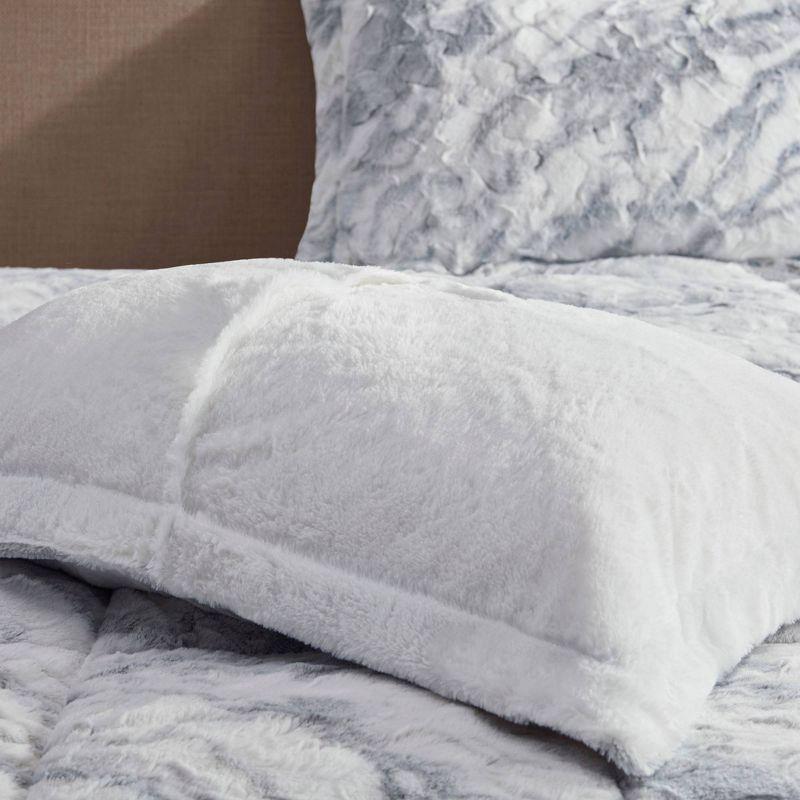 Lana Marble Faux Fur Comforter Set