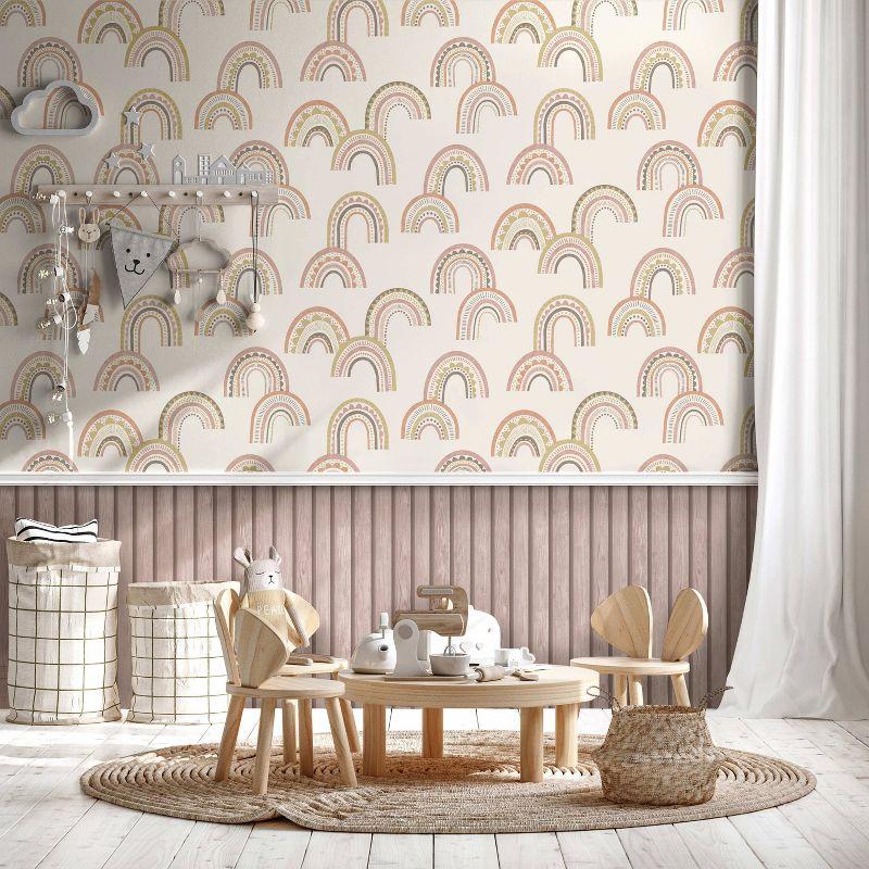 Boho Rainbow Blush and Orange Non-Pasted Kids' Wallpaper