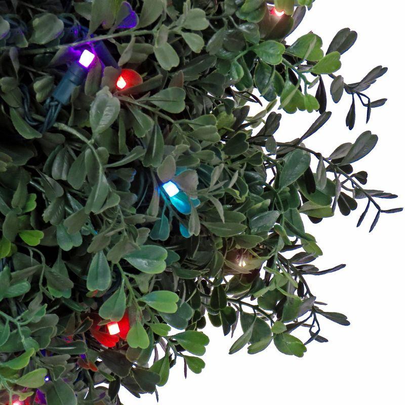 National Tree Company 46" Boxwood Double Ball Topiary: Remote-Controlled, 100 LED Lights, Indoor/Outdoor Use