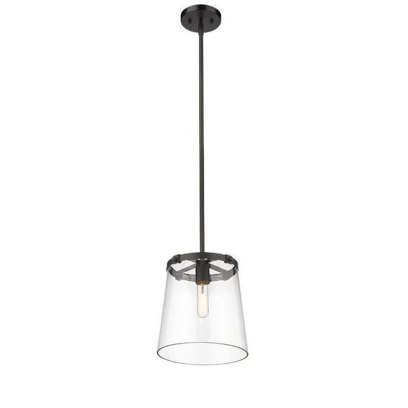 Callista Matte Black Hand-Crafted Glass Pendant Light