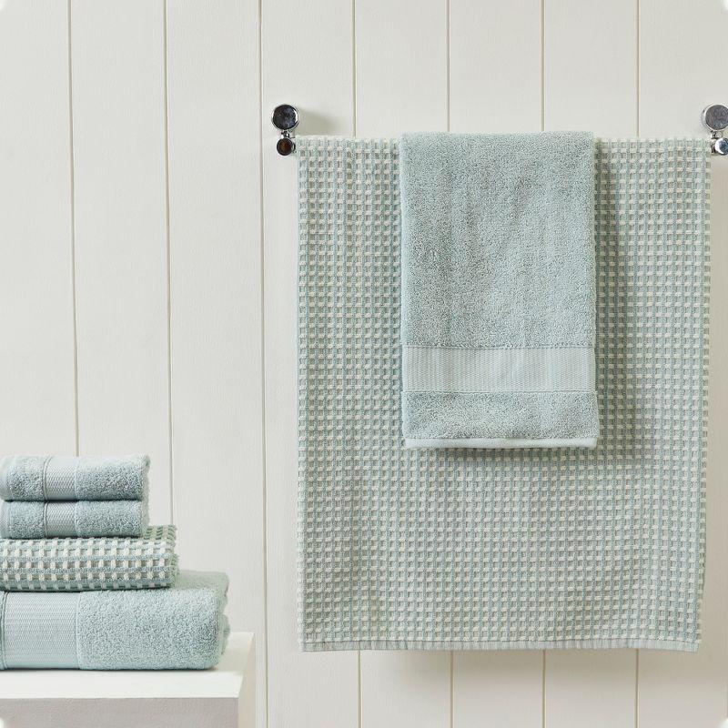 Modern Threads 6 Piece Yarn Dyed Jacquard Towel Set, Cobblestone.