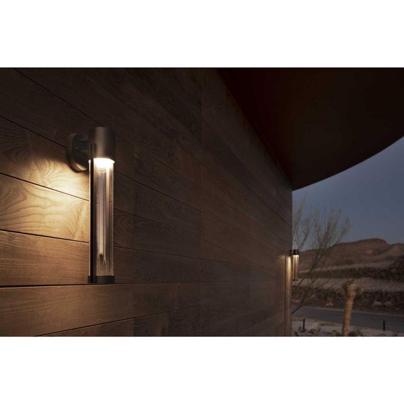 Satin White Architectural LED Outdoor Sconce with Clear Glass Diffuser