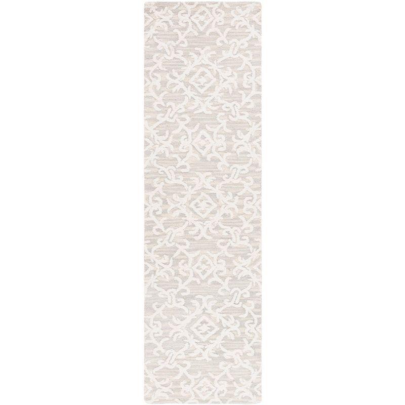 Blossom BLM104 Hand Tufted Indoor Accent Rug - Grey/Ivory - 2'3"x4' - Safavieh