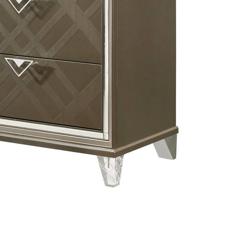 Skylar 32.9" Dark Champagne Retro Nightstand with Acrylic Legs