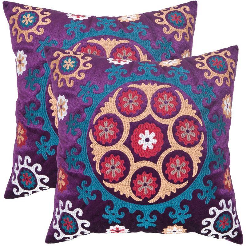 Vanessa Embroidered Linen Reversible Throw Pillow