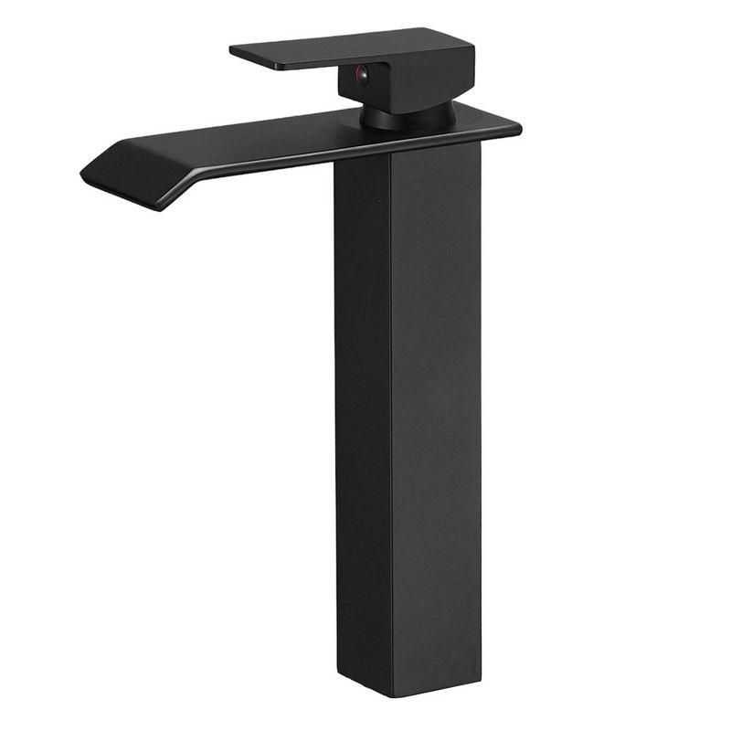 Matte Black Stainless Steel Single Handle Vessel Sink Faucet