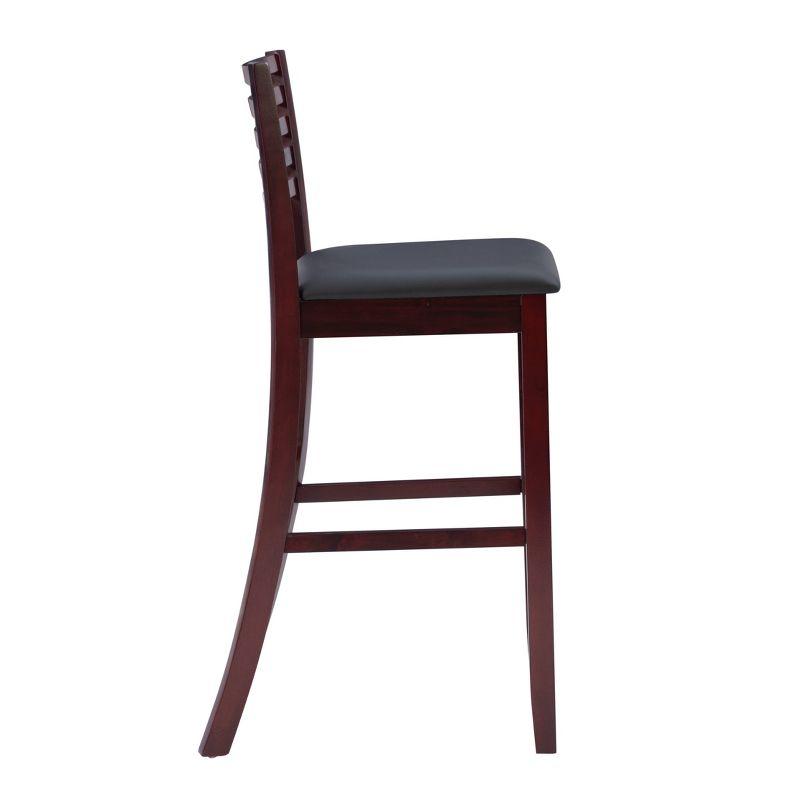 30" Torino Padded Seat Ladder Back Barstool Upholstered Seat - Espresso Wood - Linon