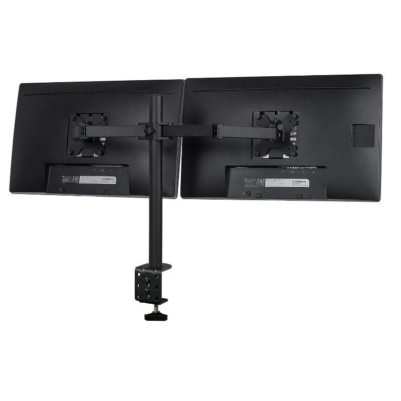 Mount-It! Dual Monitor Mount | Double Monitor Desk Stand | Two Full Motion Adjustable Arms Fit 2 Computer Screens 17 - 32 in. | C-Clamp & Grommet Base