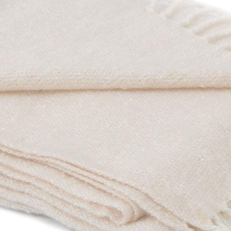 Full Taupe Wool Knitted Machine Washable Throw Blanket