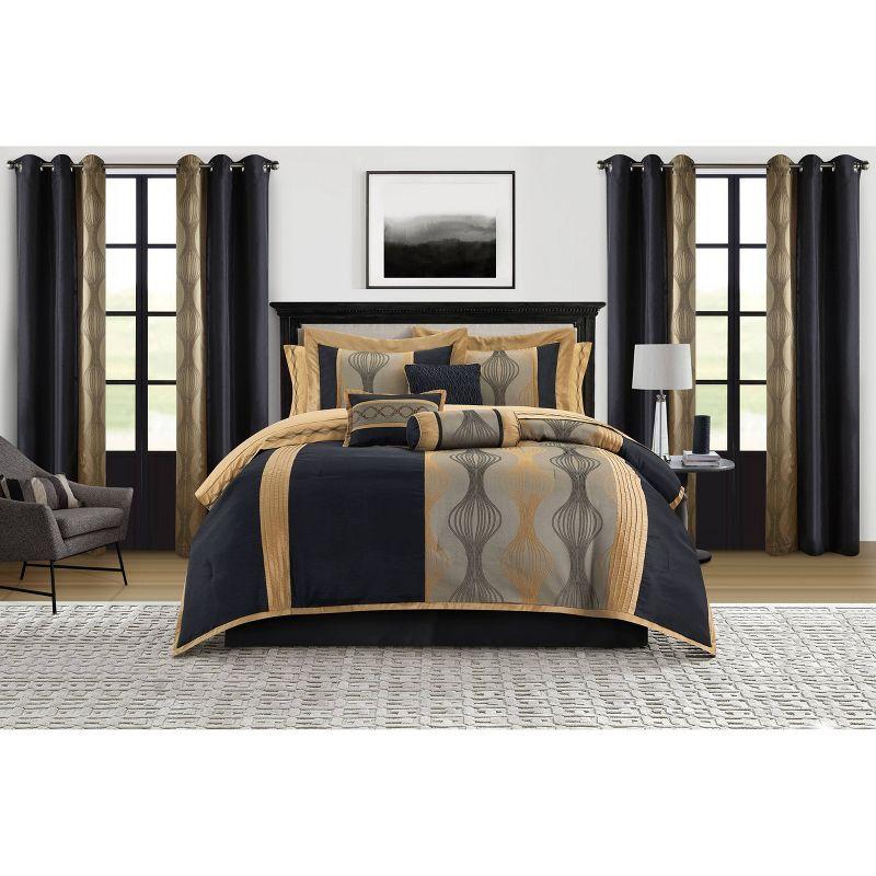 Kath Microfiber Jacquard 15 Piece Comforter Set