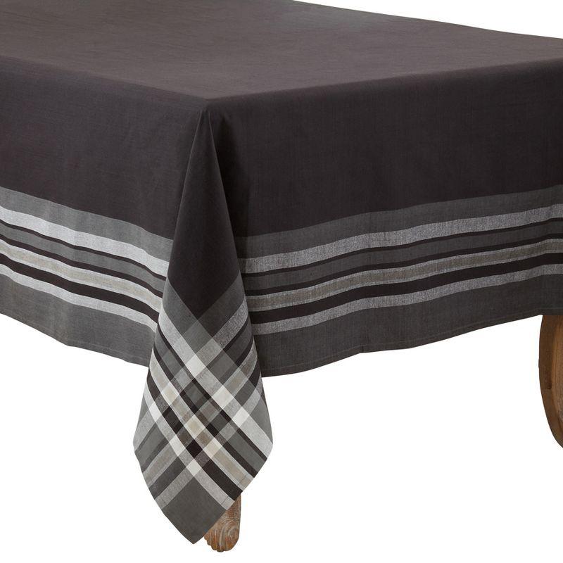 Saro Lifestyle Cotton Tablecloth With Striped Border