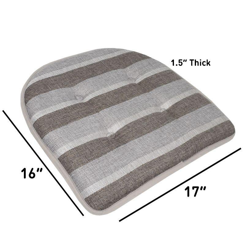 Bradford Striped U Shaped Memory Foam 17" x 16" Chair Cushion by Sweet Home Collection®