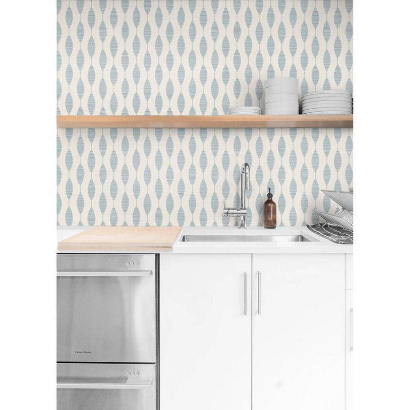 Stacy Garcia Home Ditto Geometric Peel and Stick Wallpaper Light Blue: Vinyl, Self-Adhesive, Repositionable, Washable, 30.75 Sq Ft Coverage