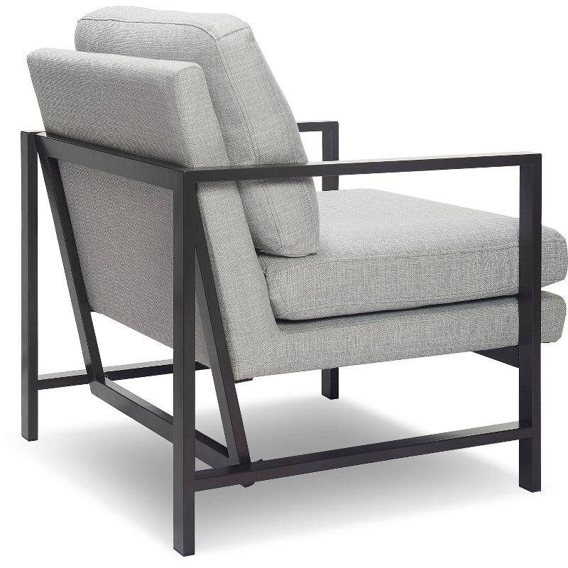 Tommy Hilfiger Russell Square Metal Frame Accent Chair, Mid-Century Modern, Medium-Soft Pillow Back