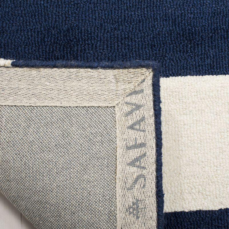 Safavieh Kids Stripe SFK919 Hand Tufted Indoor Area Rug - Navy/Ivory - 9'x12' - Safavieh