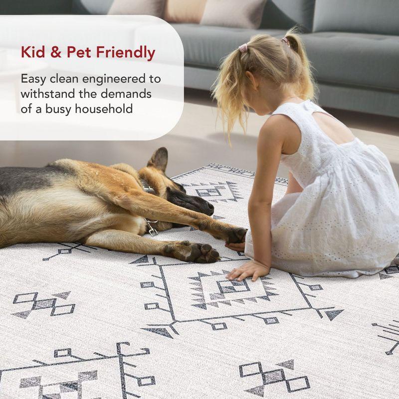 Nuloom Evalyn Diamond 2x6 Machine Washable Runner Indoor Area Rug for Living Room Bedroom Dining Room Entryway Hallway Kitchen, Cream/Ivory