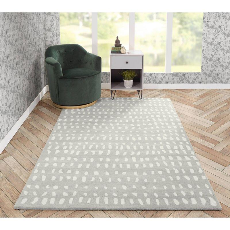 3'6"x5'6" Delmar Area Rug Gray - Novogratz by Momeni: Chevron Pattern, Traditional Style, Wool, Low Pile, Indoor Use
