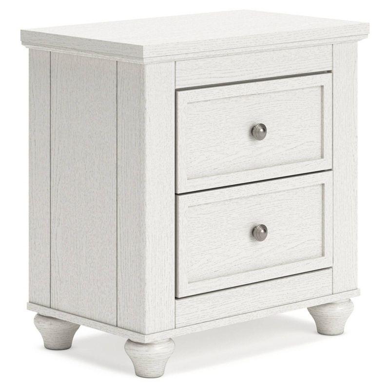 Grantoni Cottage-Style White 2-Drawer Nightstand