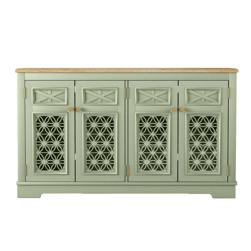 Festivo 57" Vintage Storage Accent Buffet Sideboard Cabinet Green