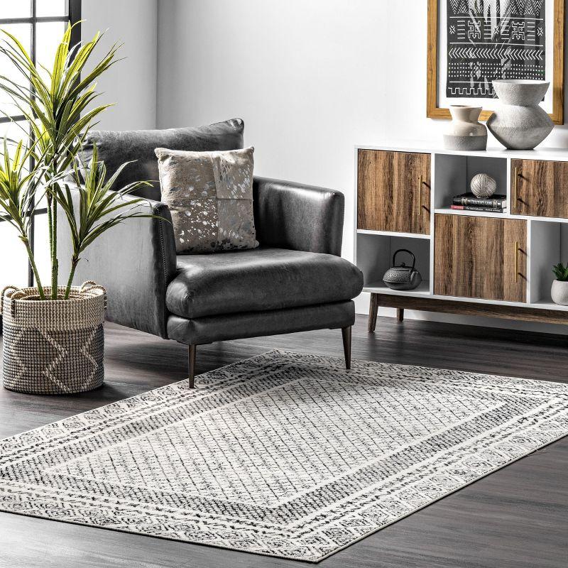 Nuloom Arabella Contemporary Bordered Indoor Area Rug, Gray, 4'x6'