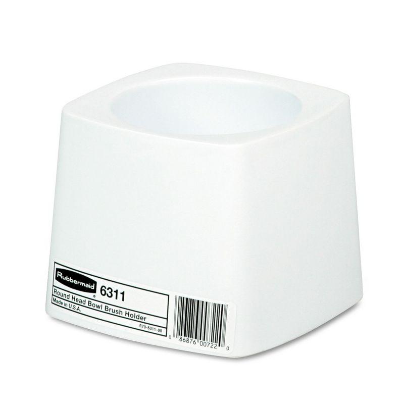 White Plastic Square Toilet Brush Holder