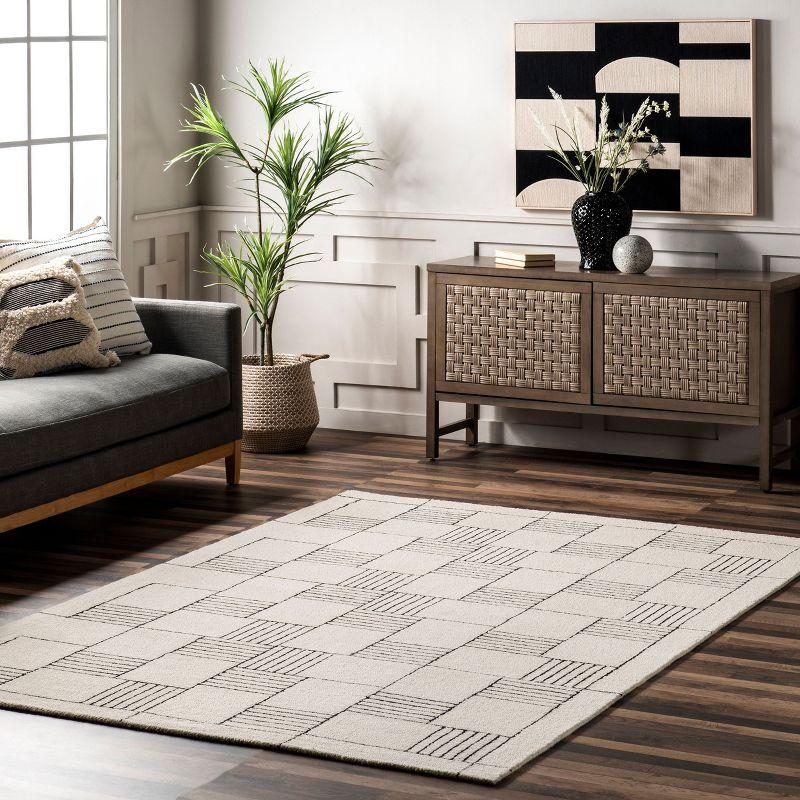 Nuloom Danika Abstract Checkered Wool Indoor Area Rug