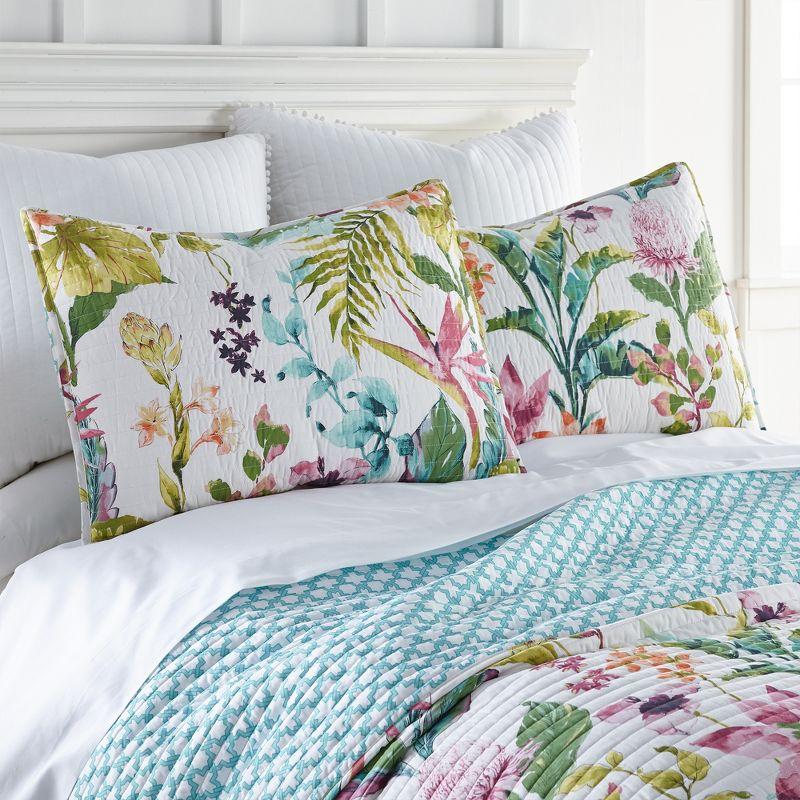 Malana Tropical Multicolor Cotton Reversible Full/Queen Quilt Set