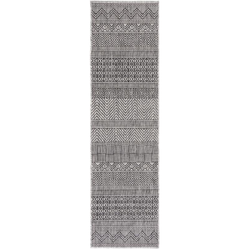 Courtyard Gray 27" Non-Slip Indoor/Outdoor Synthetic Area Rug