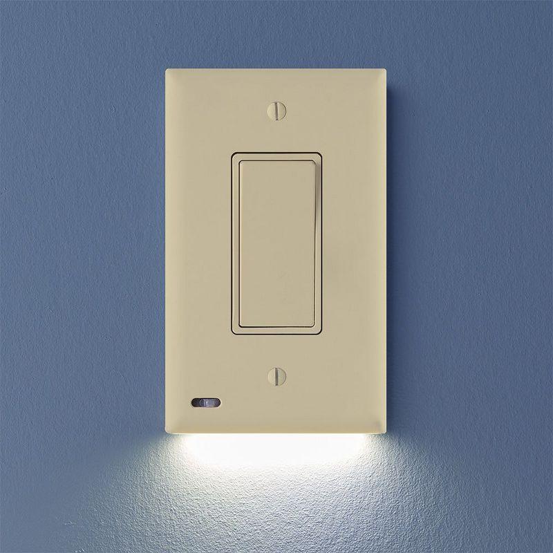 Ivory Smart Rocker Switch Plate with LED Night Light