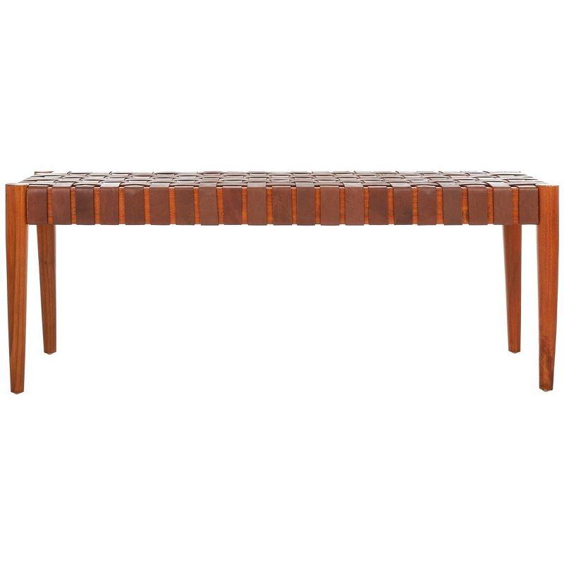 Orin 47" Woven Leather Bench